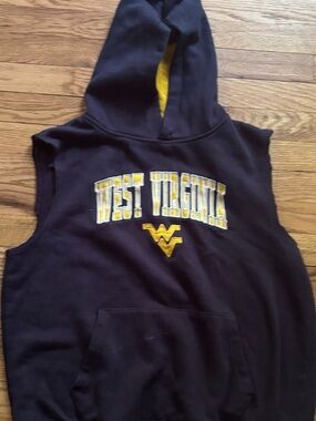 Colosseum West Virginia Sleeveless Hoodie in Navy and Gold